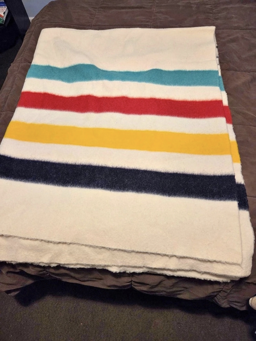 Authentic Hudson's Bay Company Multi-Stripe " Queen Anne" 4-Point Wool Blanket